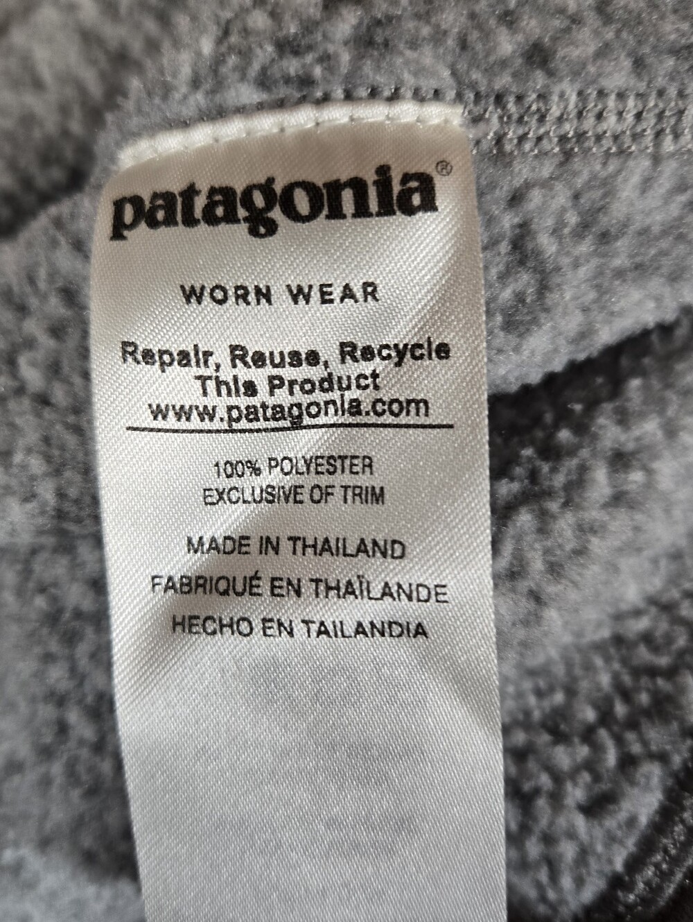 Patagonia Better Sweater 1/4 Zip Pullover Fleece Women's XL Heather Gray Hiking - Picture 6 of 6